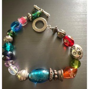Artisan Glass Bead Toggle Bracelet — 7”